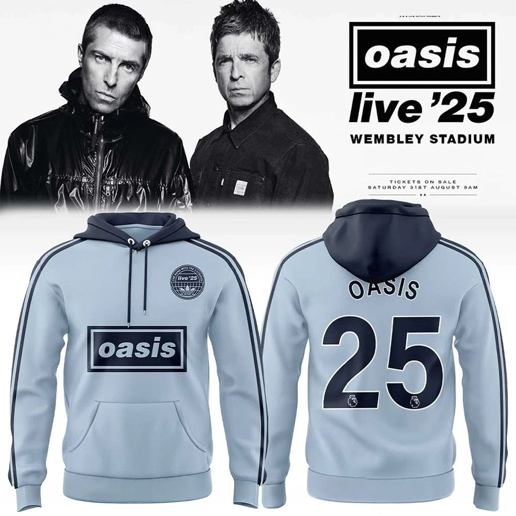 Oasis Live 25 London Wembley Stadium Hoodie Oasis Merch Gift For Rock Band Fans - Loomnari