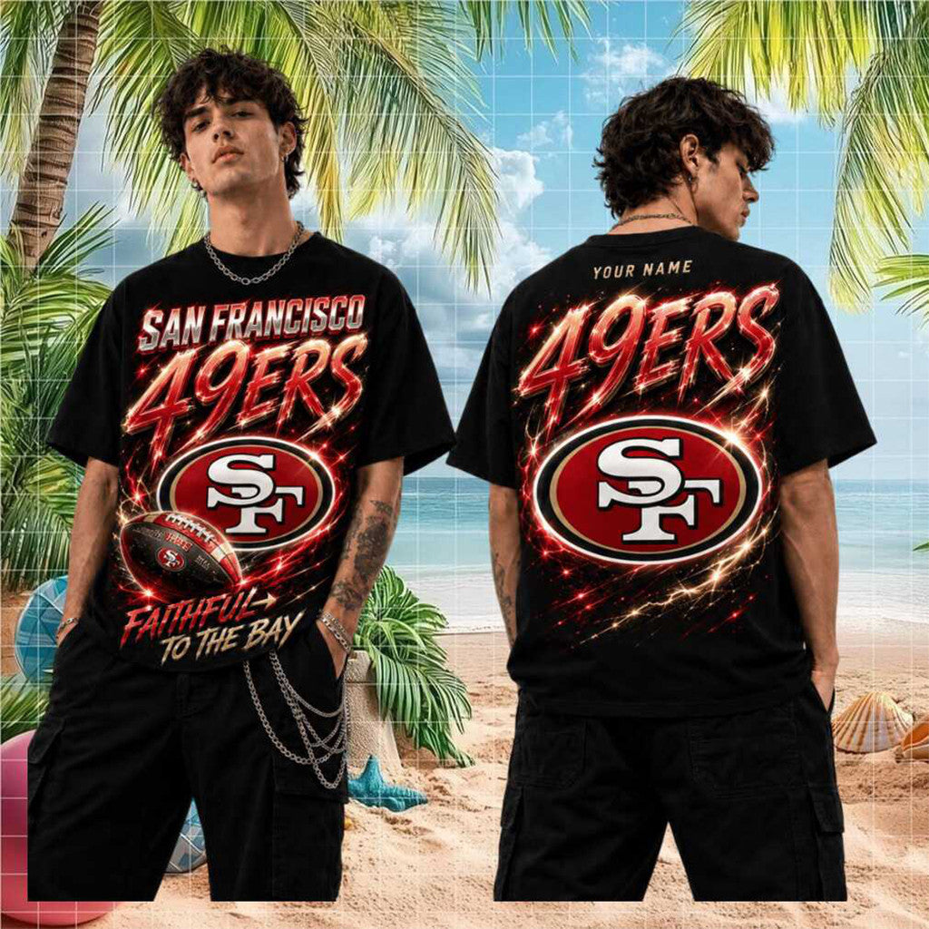 Custom San Francisco 49ers Faithful To The Bay Vintage T-Shirt SF 49ers Merch 2026 Fan Gifts - Loomnari