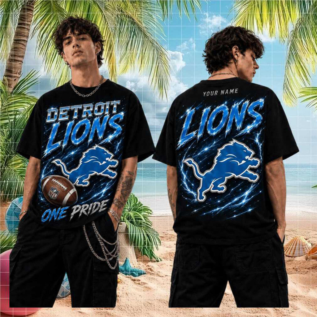 Personalized Detroit Lions One Pride T-Shirt Detroit Lions Merch Best Gift For Football Fans - Loomnari