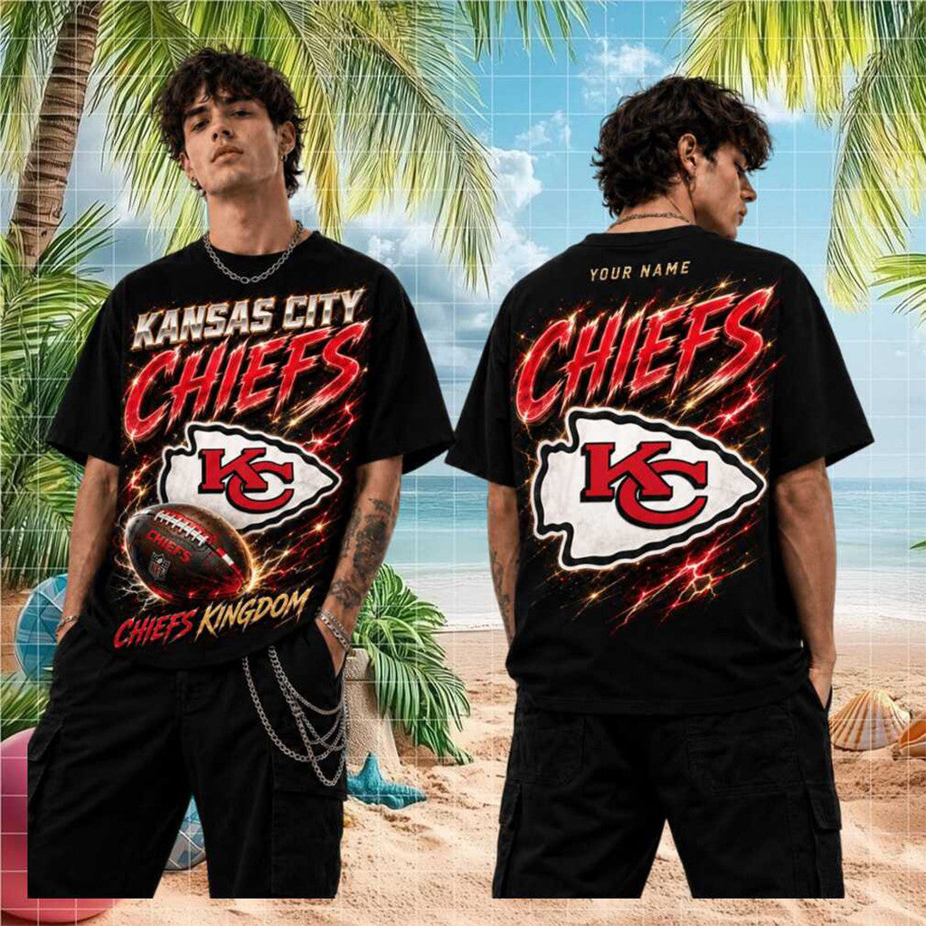 Personalized Kansas City Chiefs Football Team Chiefs Kingdom T-Shirt KC Chiefs Merch 2026 - Loomnari