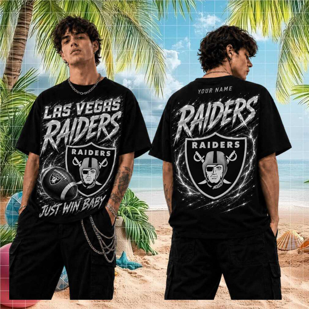 Personalized LV Raiders Just Win Baby Vintage T-Shirt 2026 Raiders Merch Football Fan Gifts - Loomnari