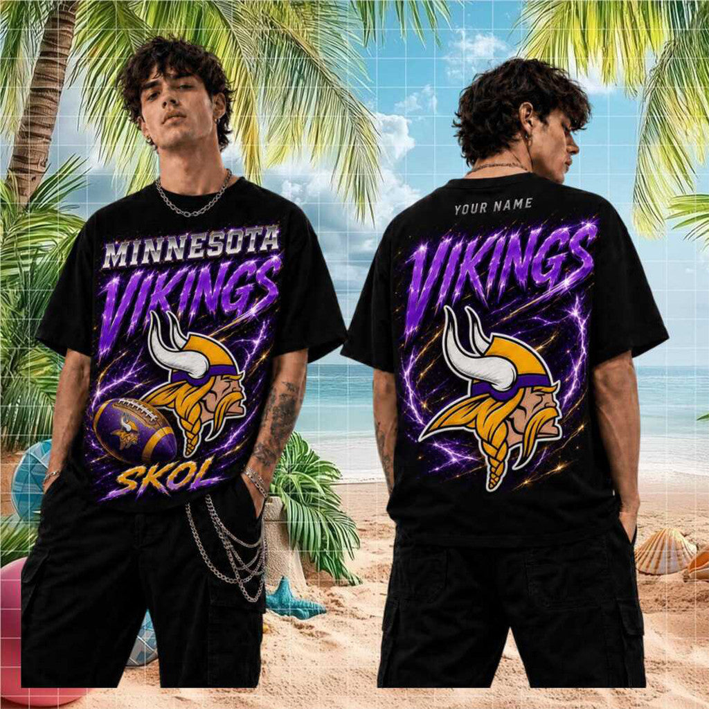 Personalized Minnesota Vikings Skol Football Vintage T-Shirt 2026 MN Vikings Merch Fan Gifts - Loomnari