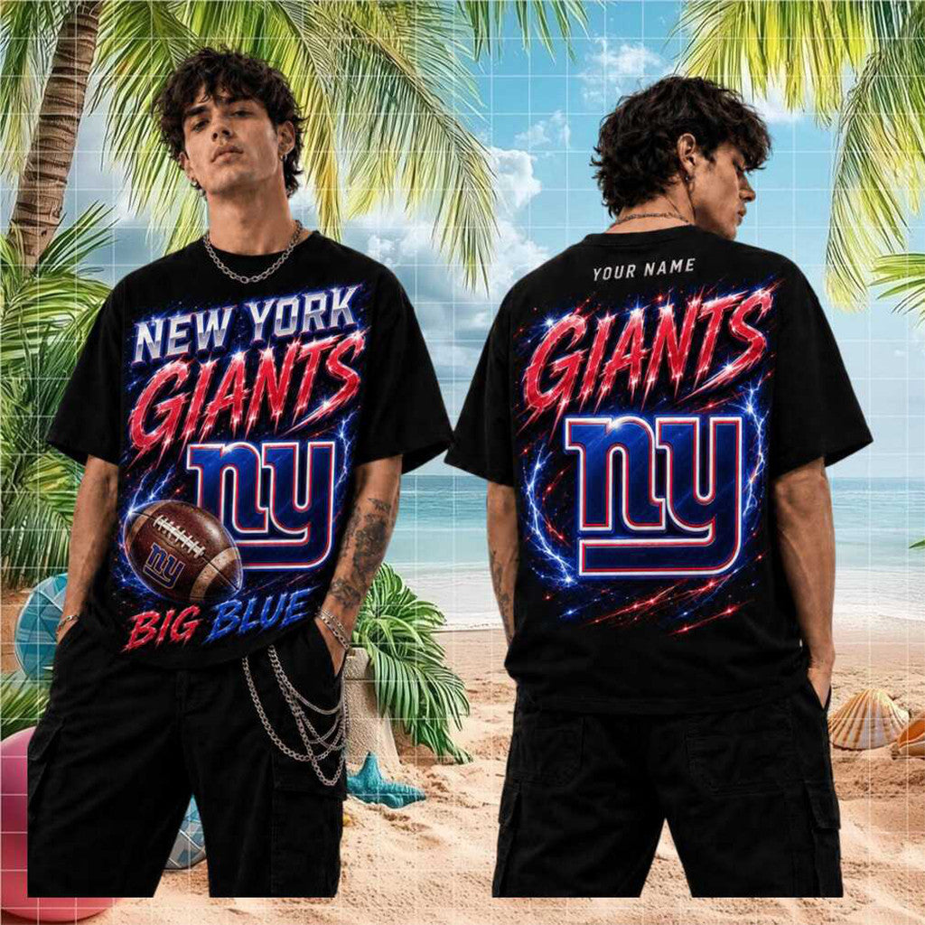 Personalized New York Giants Big Blue 2026 T-Shirt NY Giants Merch Football Gift For Men - Loomnari