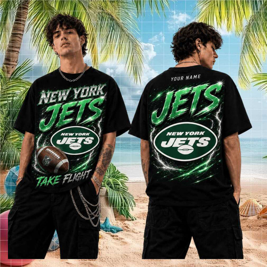 Personalized New York Jets Take Flight Vintage T-Shirt 2026 NY Jets Merch Gift For Football Fan - Loomnari