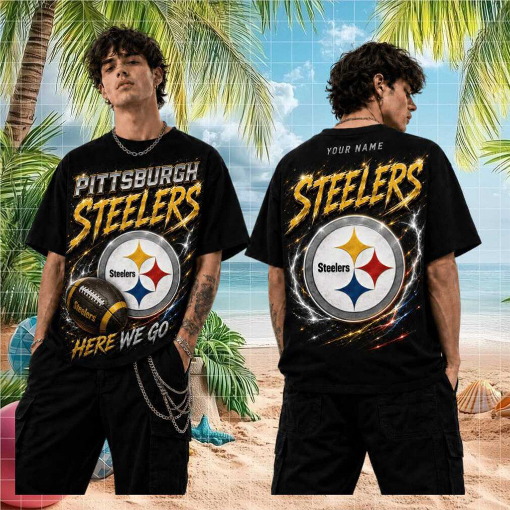 Personalized Pittsburgh Steelers Here We Go 2026 T-Shirt Steelers Merch Football Lover Gifts - Loomnari
