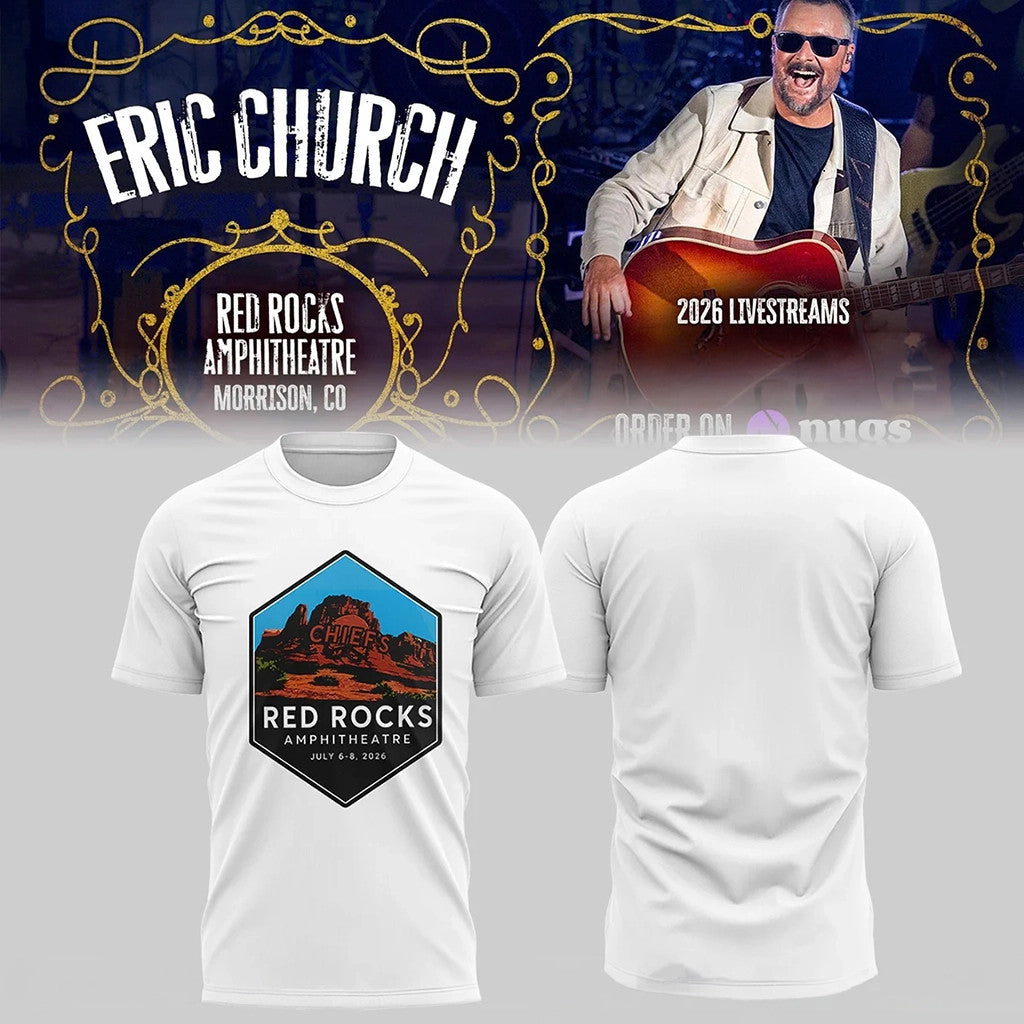 Eric Church Live At Red Rocks Amphitheatre T-Shirt Eric Church Tour Merch 2026 Fan Gifts - Loomnari