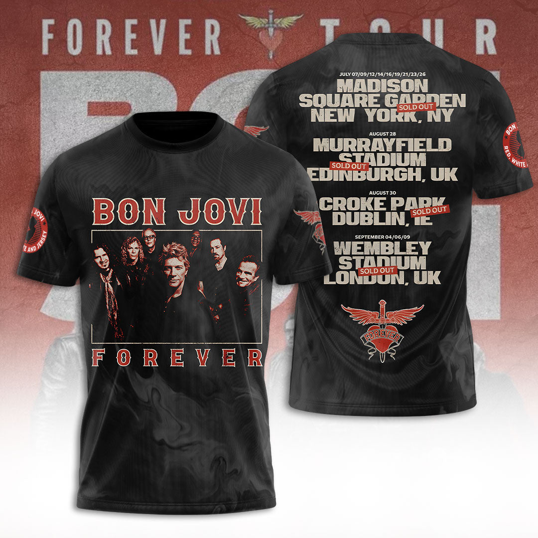 Bon Jovi Forever Tour T-Shirt Bon Jovi Merch Gift For Rockers Fans - Loomnari