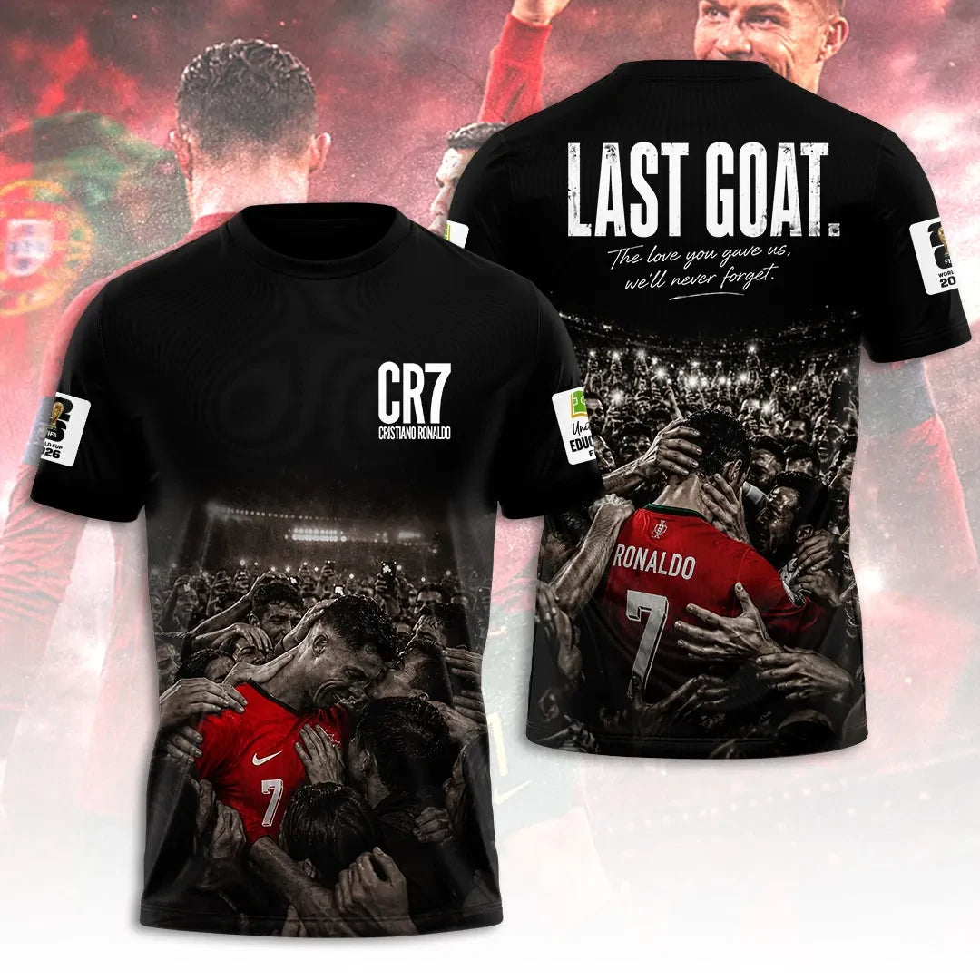 Cristiano Ronaldo Merch Cr7 Cristiano Ronaldo Last Goat Soccer T-Shirt Gift Ideas - Loomnari