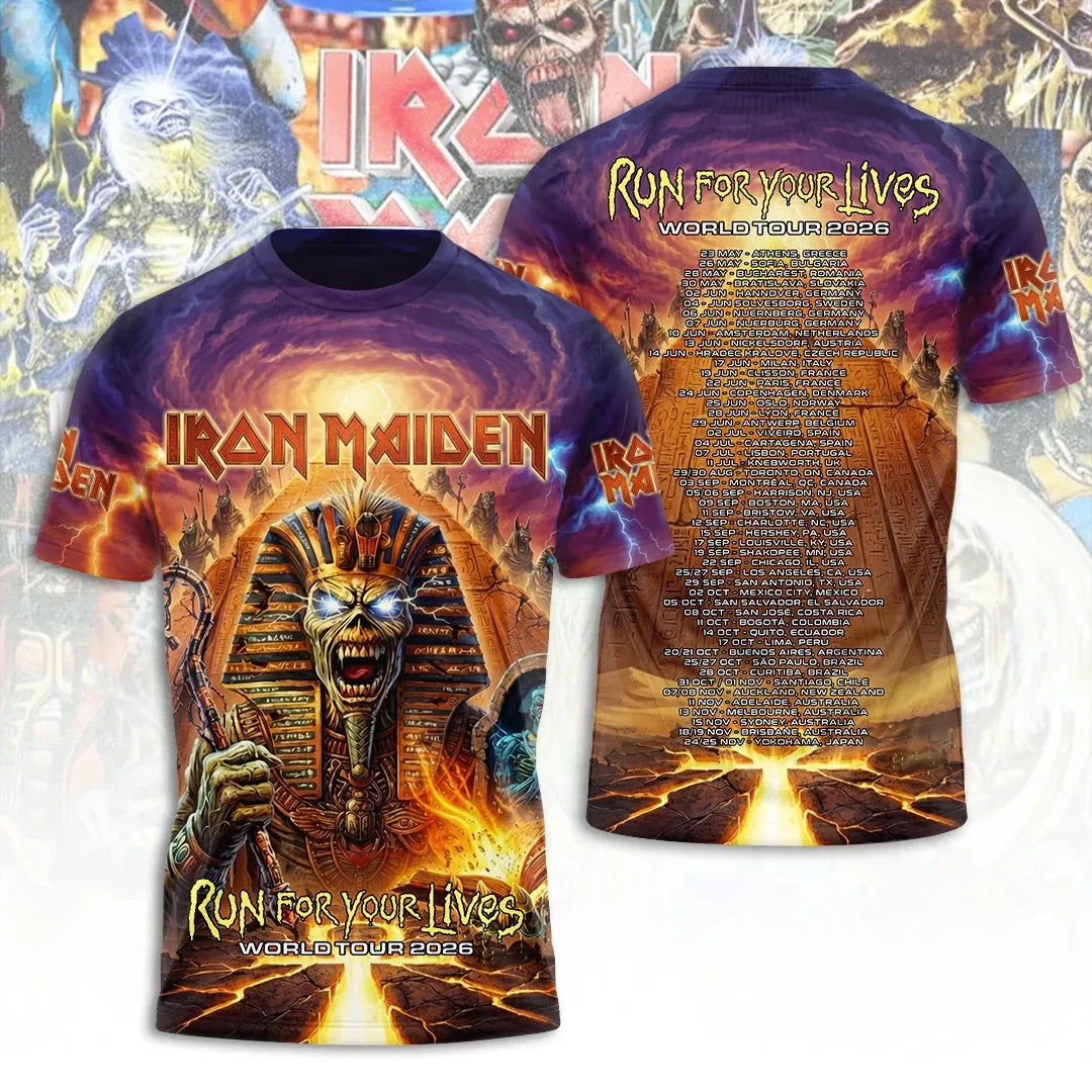Iron Maiden 2026 World Tour T-Shirt Iron Maiden Merch Birthday Gift For Boyfriend - Loomnari