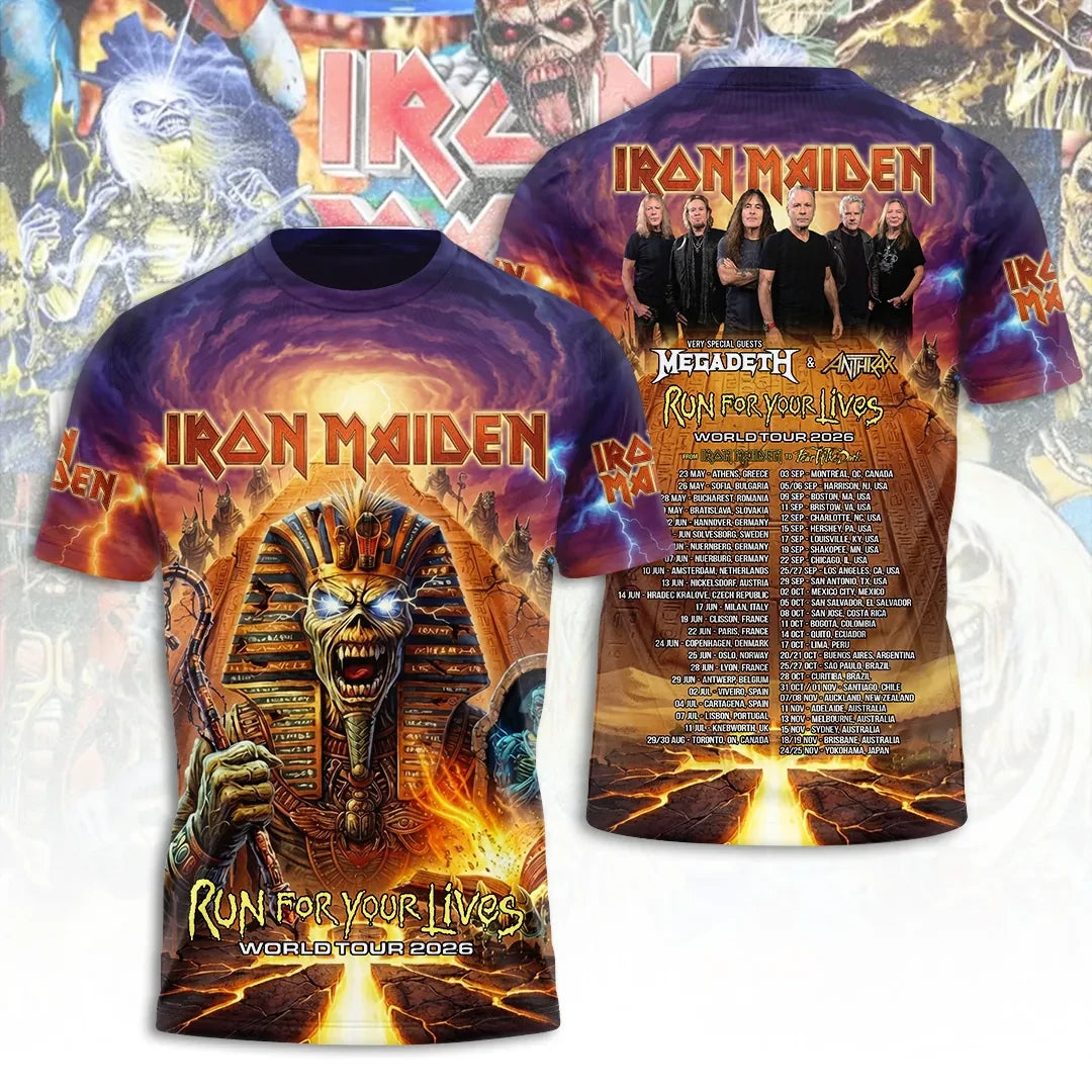Iron Maiden 2026 World Tour T-Shirt Iron Maiden Run For Your Liver Merch Birthday Gift - Loomnari