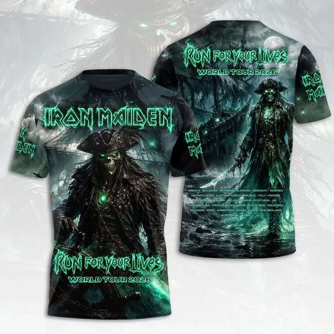 Iron Maiden 2026 World Tour T-Shirt Iron Maiden Run For Your Liver Merch Fan Gift - Loomnari