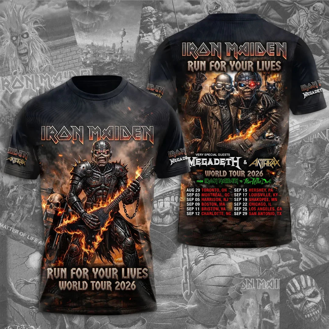Iron Maiden 2026 World Tour T-Shirt Run For Your Live Shirt Birthday Present For Husband - Loomnari