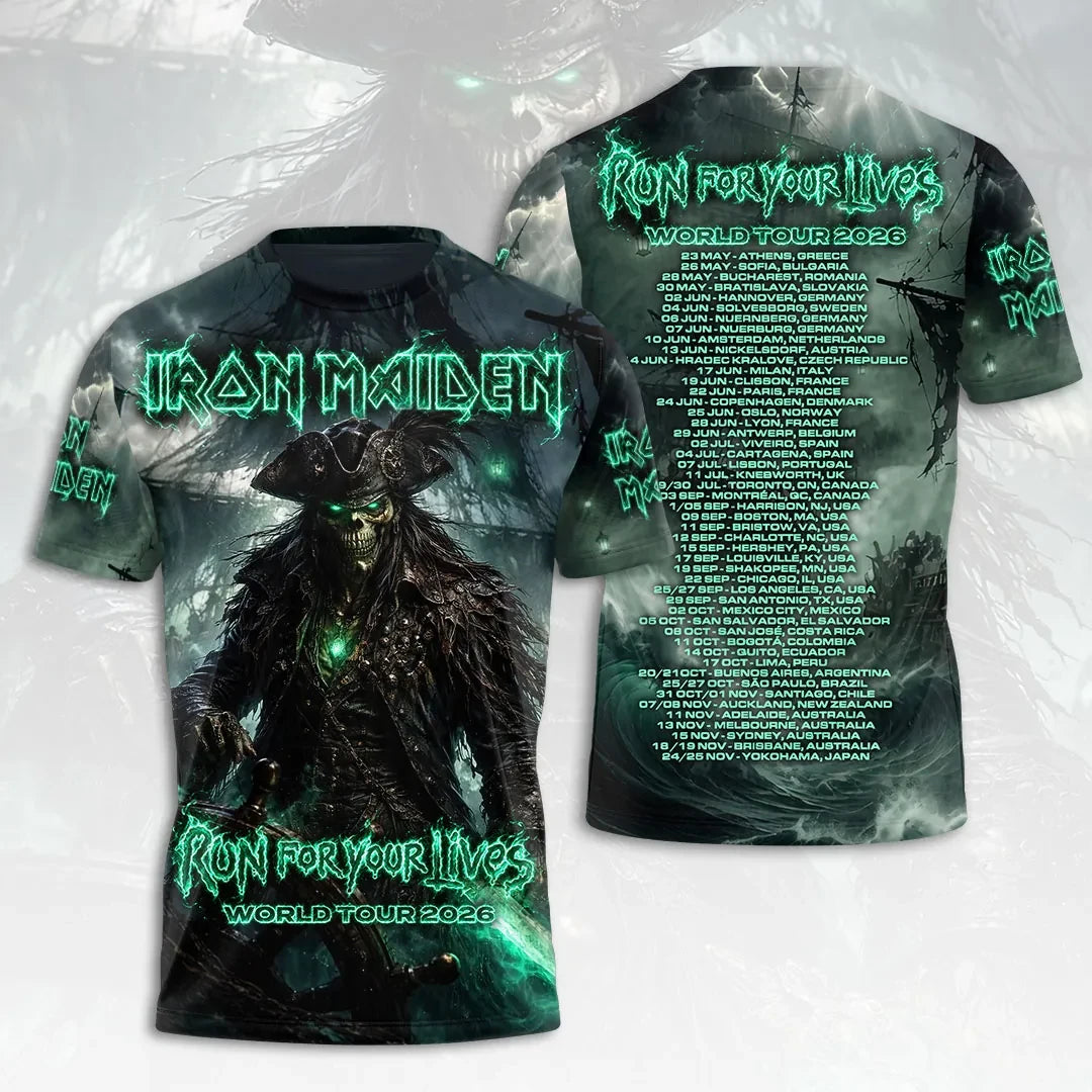 Iron Maiden 2026 World Tour T-Shirt Run For Your Live Shirt Present For Him - Loomnari