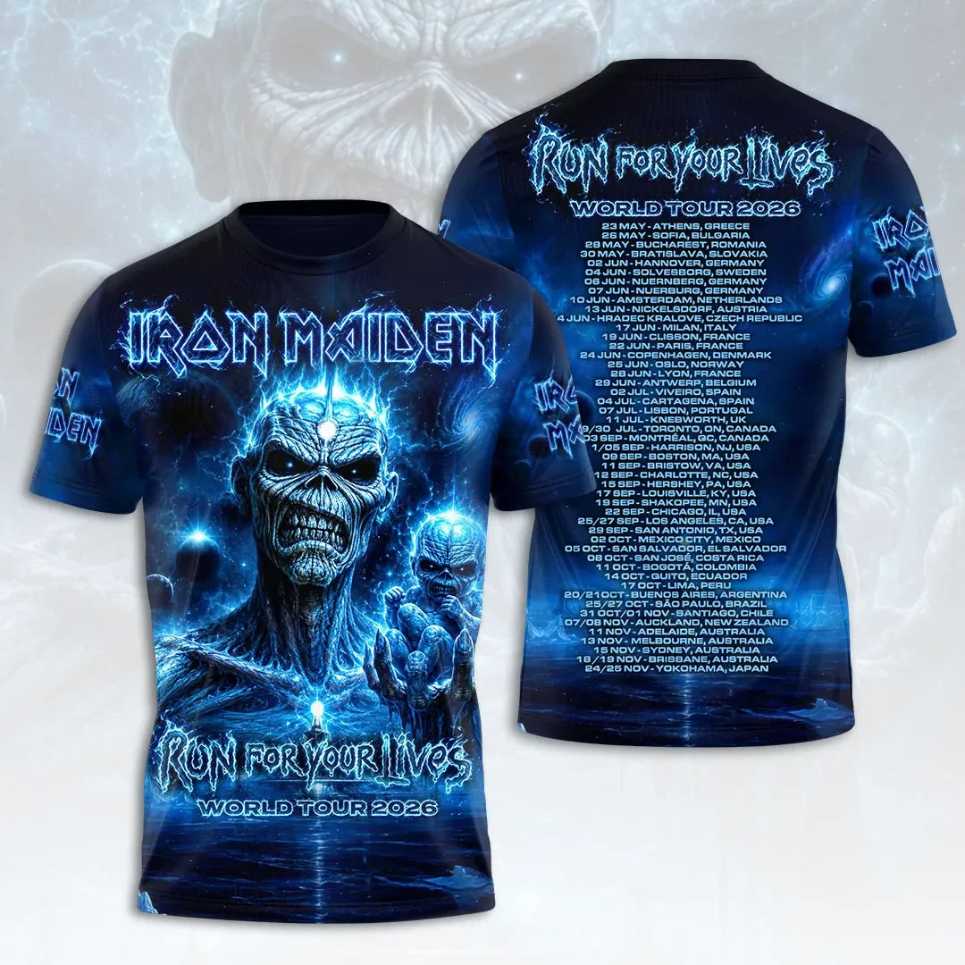 Iron Maiden Merch 2026 World Tour Run For Your Lives T-Shirt Best Gifts - Loomnari