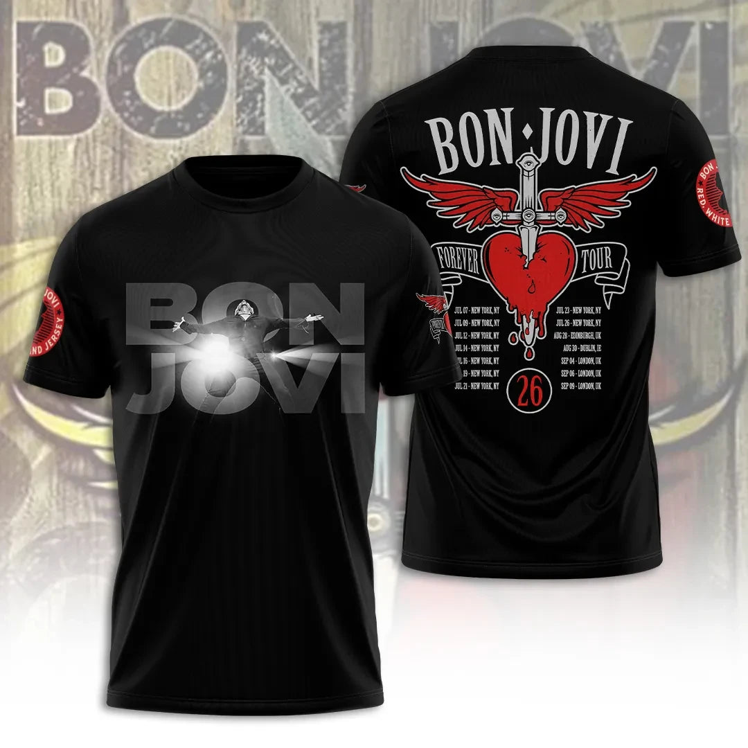 Bon Jovi Forever Tour T-Shirt Bon Jovi Merch Birthday Ideas For Men - Loomnari