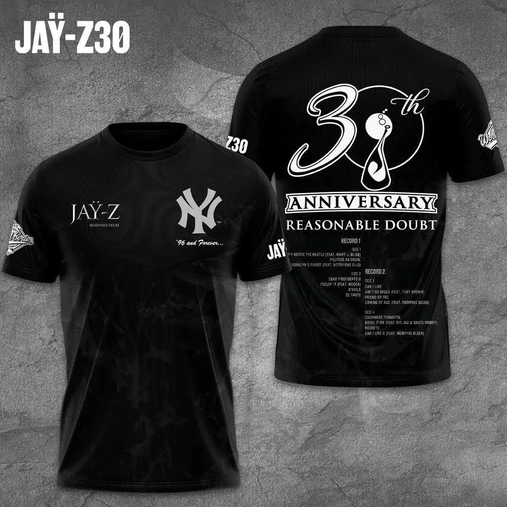 JAY-Z30 Merch JAY-Z30 Anniversary Reasonable Doubt T-Shirt Birthday Presents For Him - Loomnari