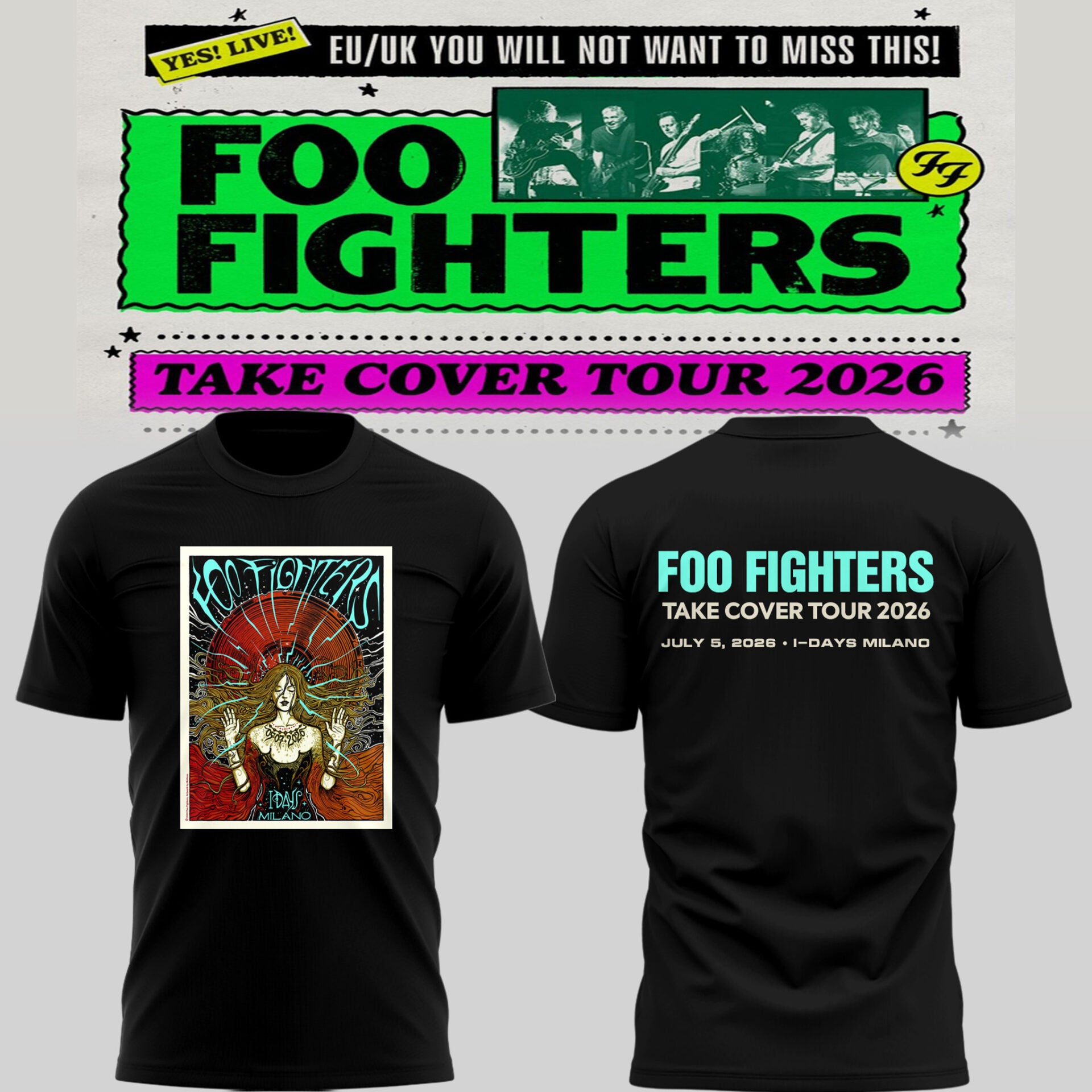 F Fighter Take Cover Tour 2026 T-Shirt F Fighter Merch Gifts Ideas For Fans - Loomnari