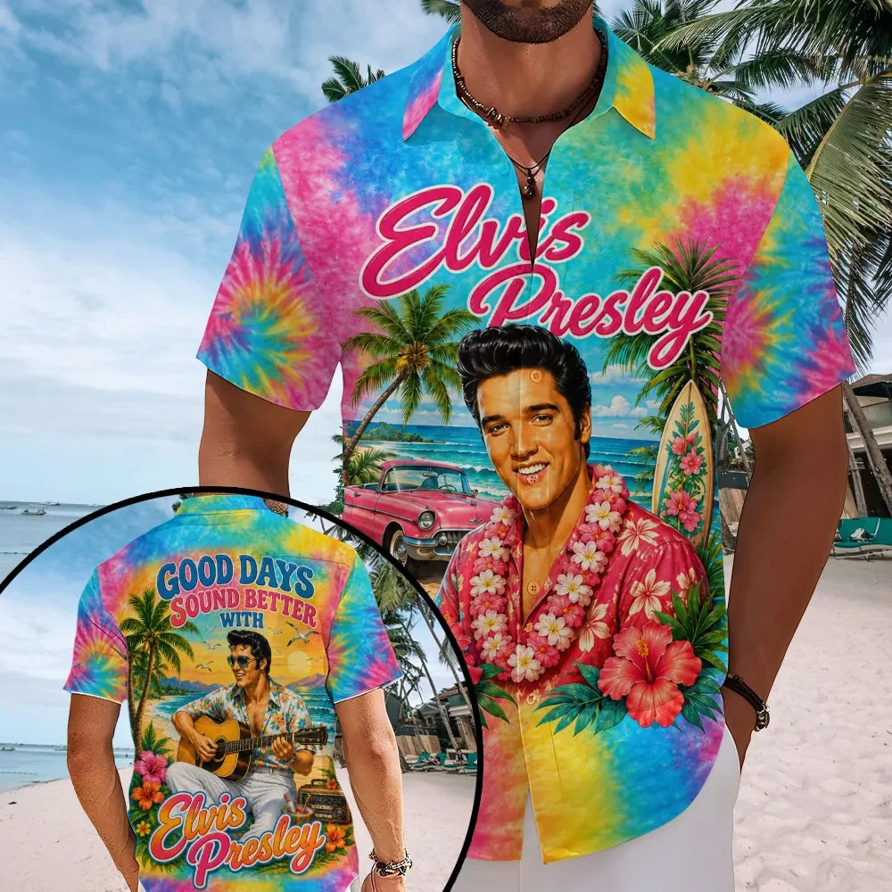 Elvis Presley Merch Elvis Presley King Of Rock And Roll Hawaiian Shirt Unique Gift For Him - Loomnari