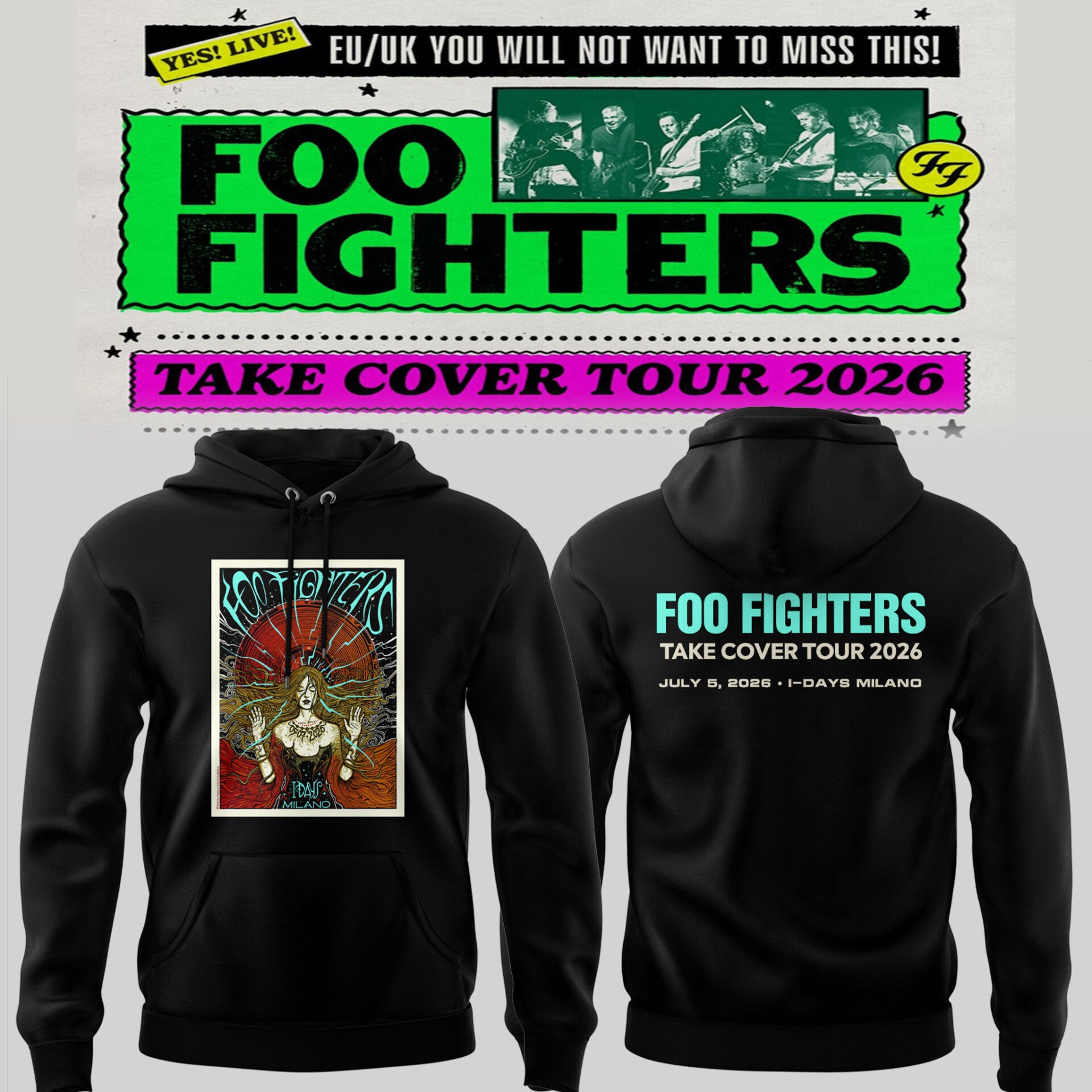 F Fighter Take Cover Tour 2026 Hoodie F Fighter Merch Aesthetic Gifts For Fans - Loomnari