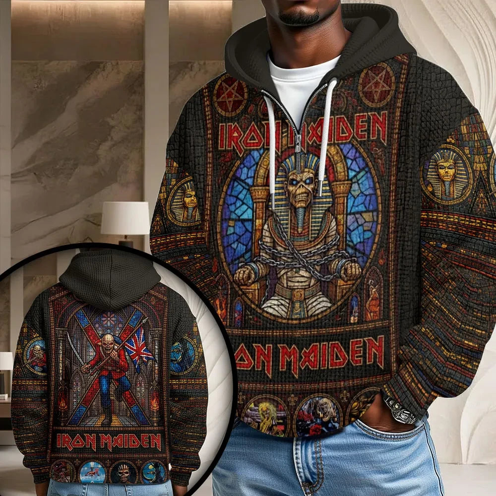 Iron Maiden 2026 World Tour Half Zip Hoodie Run For Your Live Clothing Unique Gifts For Husband - Loomnari