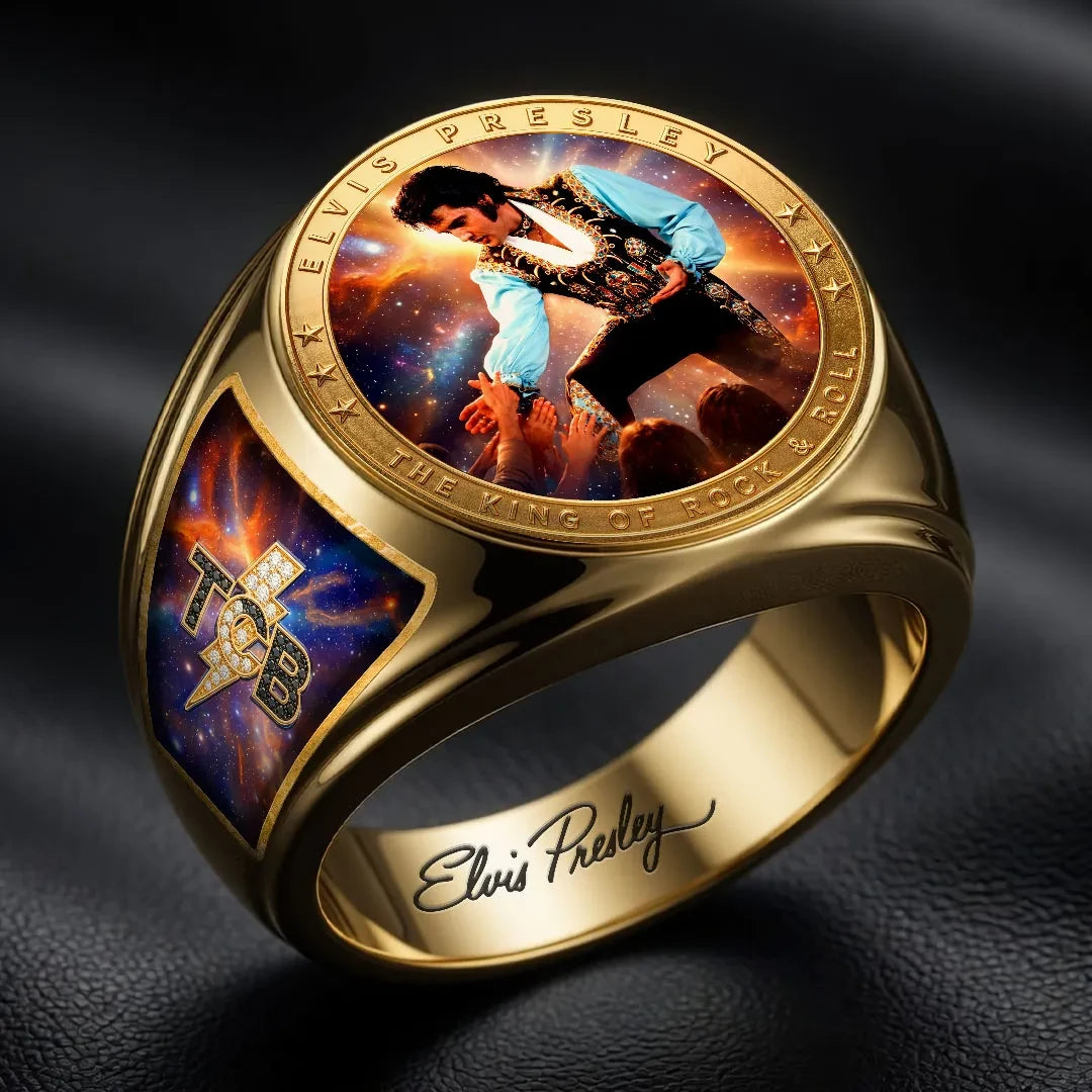 Elvis Presley Merch Elvis Presley King Of Pop Rock And Roll Ring Gifts For Him - Loomnari