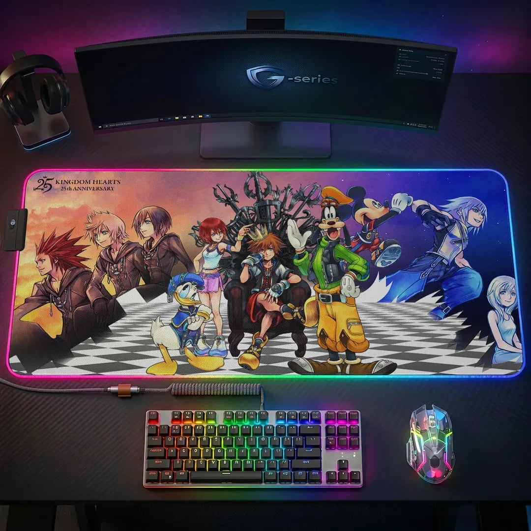 Kingdom Hearts 25th Anniversary Gaming Desk Mat Kingdom Hearts Merch Present For Brother - Loomnari