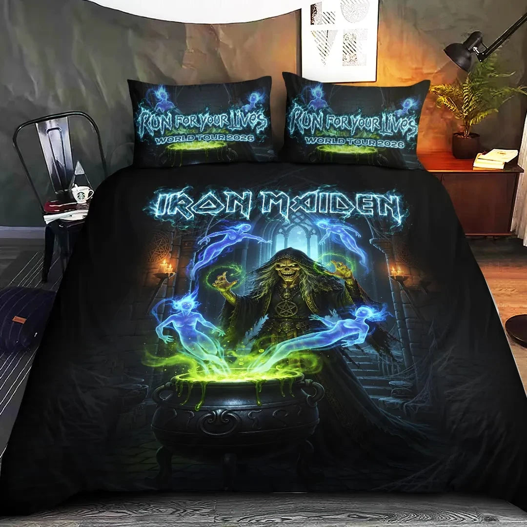 Iron Maiden 2026 World Tour Duvet Bedding Set Iron Maiden Merch Best Birthday Gift For Him - Loomnari