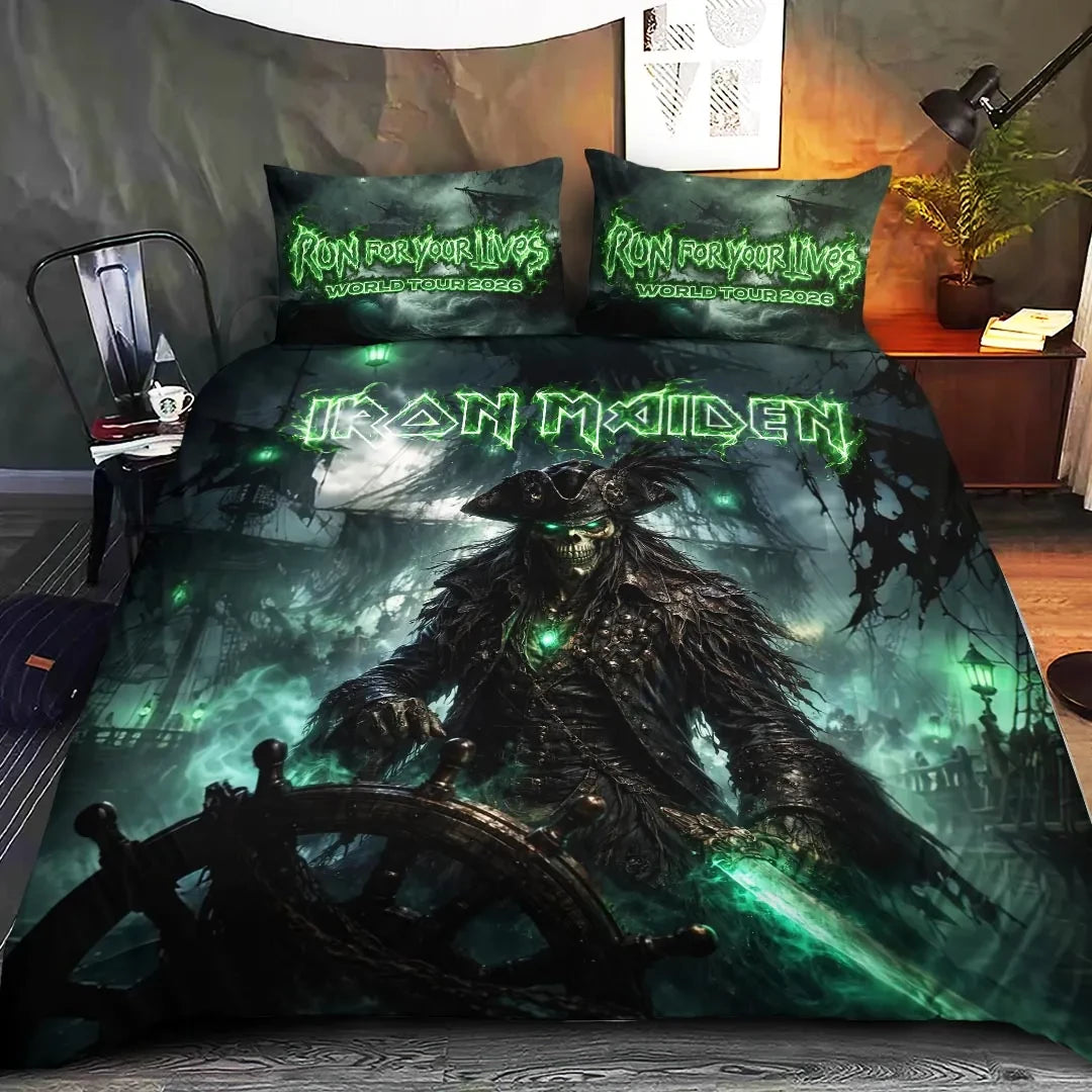 Iron Maiden 2026 World Tour Duvet Bedding Set Iron Maiden Merch Gift For New Home - Loomnari