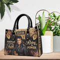 Elvis Rooted In Faith Rising In Power Leather Handbag Elvis Presley Merch Gift For Fans - Loomnari