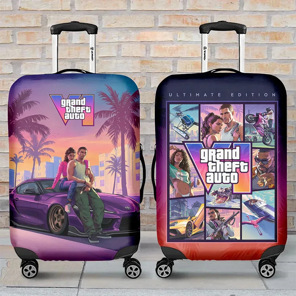 Grand Theft Auto VI Luggage Cover Vice City GTA 6 Merch Men's Birthday Gift Ideas - Loomnari