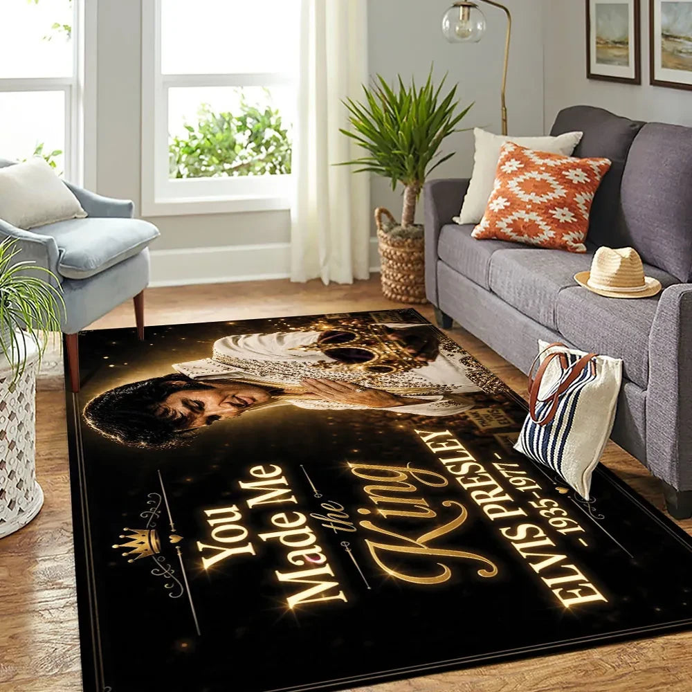 Elvis Presley Merch Elvis Presley King Of Rock And Roll Rug Unique Birthday Gift For Men - Loomnari