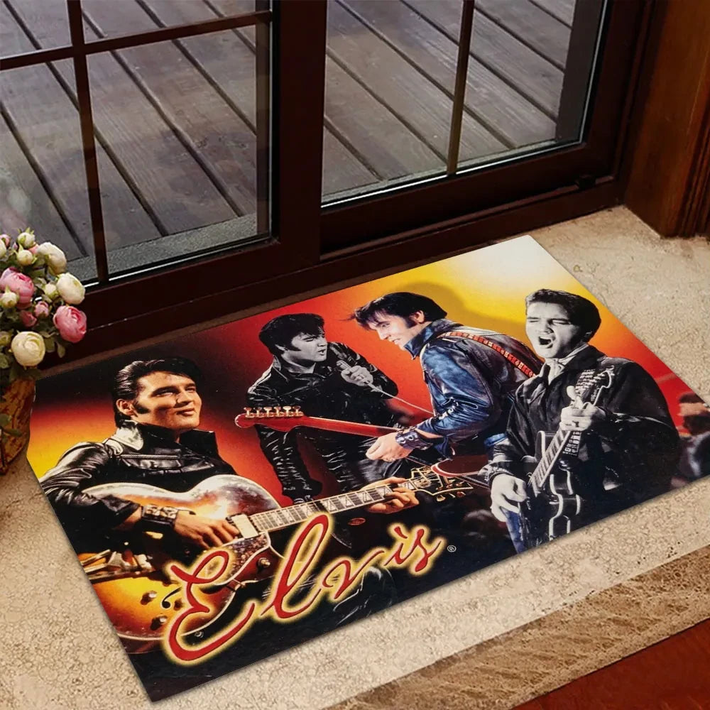 Elvis Presley Merch Elvis Presley King Of Rock And Roll Doormat Present For Home Decor - Loomnari