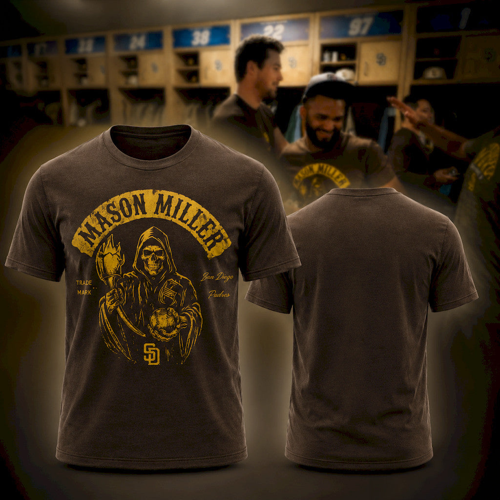 2026 Mason Miller Grim Reaper San Diego Padres Vintage Graphic T-Shirt Fan Merch Gifts Ideas - Loomnari