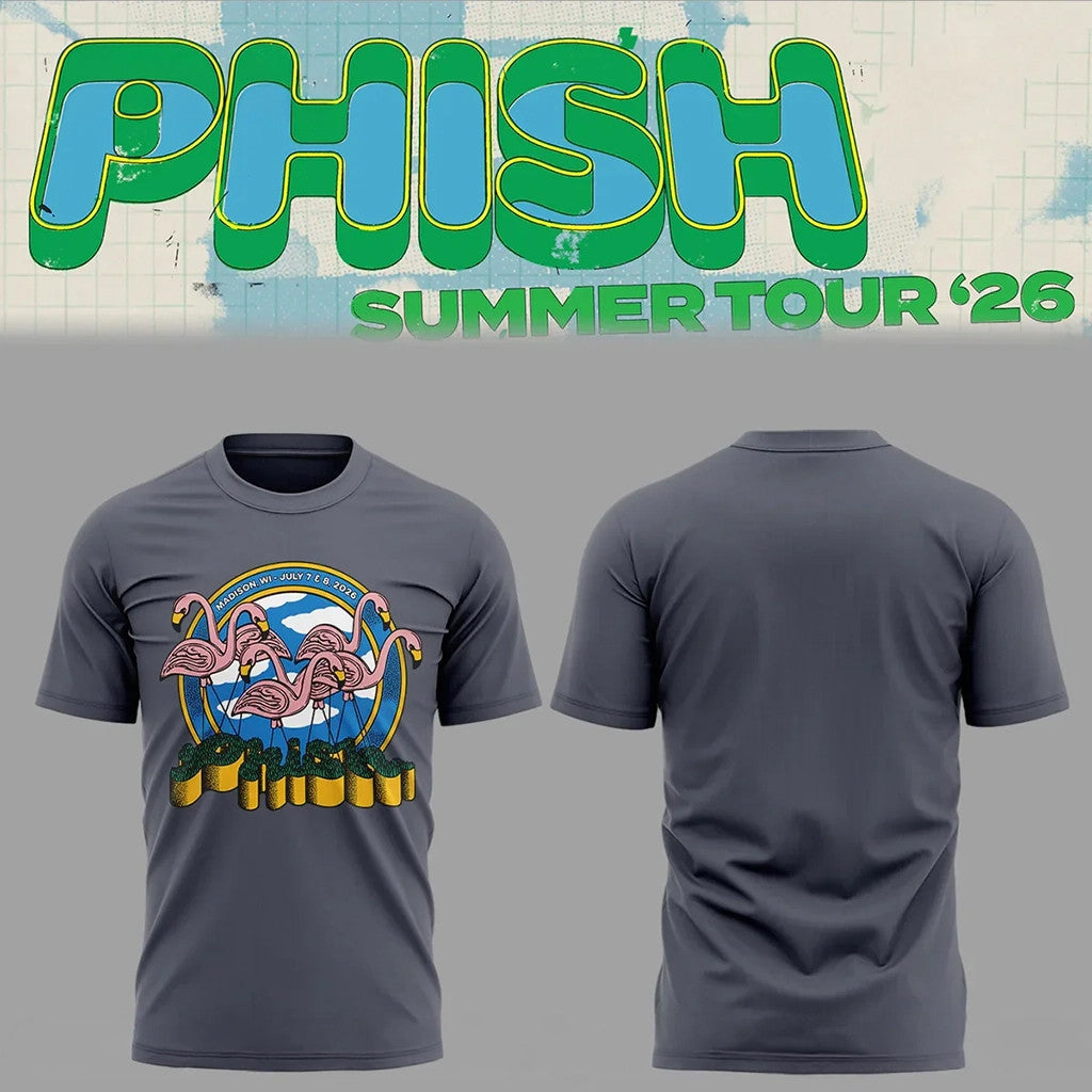 Phish Summer Tour 2026 T-Shirt Flamingo Shirt Music Fan Gear Phish Tour Merch Gifts For Brother - Loomnari