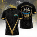 Newcastle United 135Th Anniversary Black Shirt Newcastle United FC Merch Useful Gifts For Dad - Loomnari