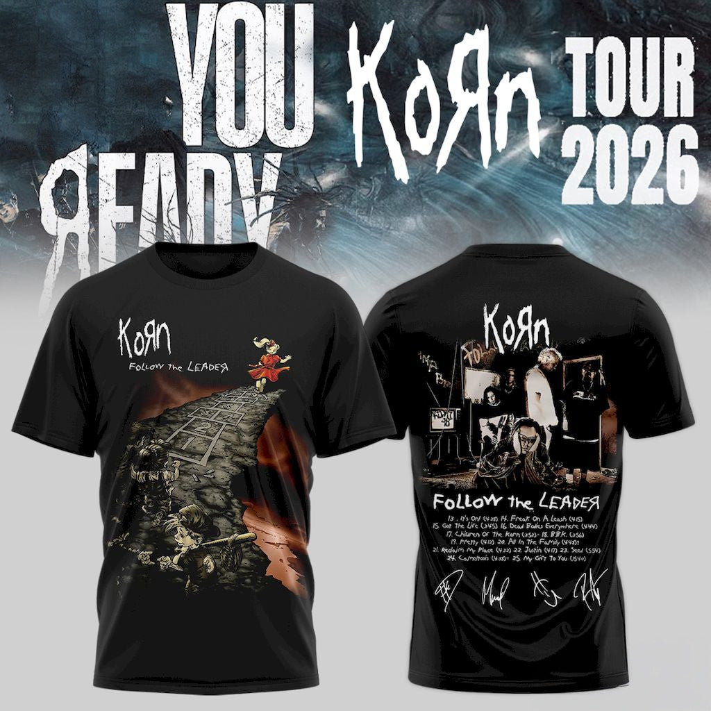 Korn Are You Ready Signature T-Shirt 2026 Follow The Leader Shirt Korn Merch Gifts For Fans - Loomnari