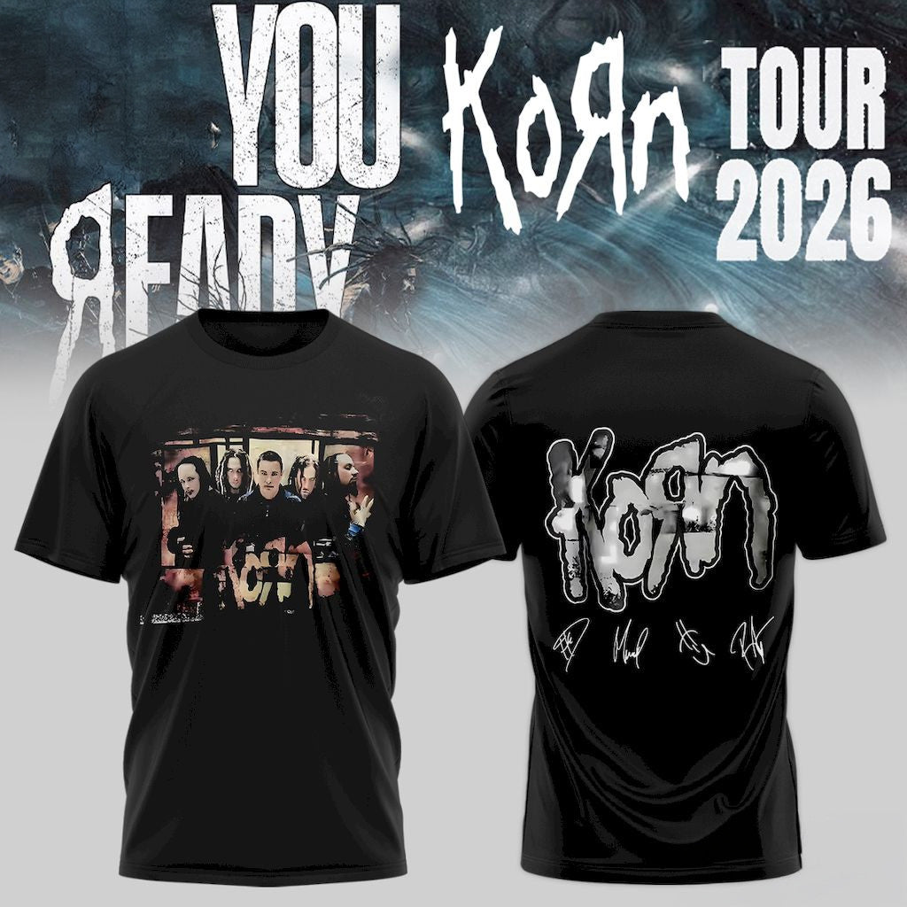Korn Are You Ready Signature T-Shirt 2026 Korn Tour Merch Gifts For Music Lovers - Loomnari