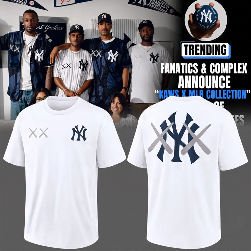 New York Yankees X KAWS 2026 Special White Shirt NY Yankees Merch Baseball Fan Apparel - Loomnari