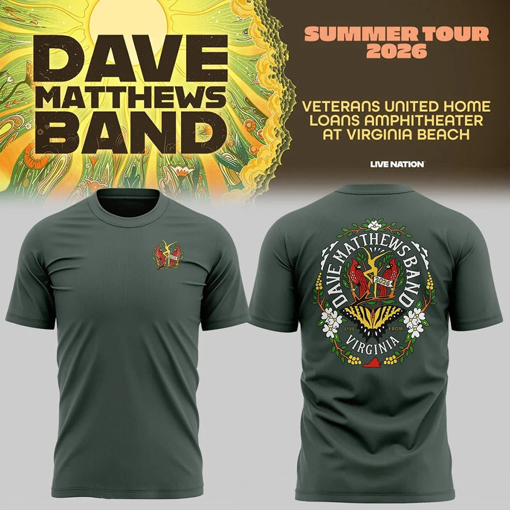 Dave Matthews Band Summer Tour 2026 Virginia Beach T-Shirt DMB Merch Gifts For Rock Fans - Loomnari