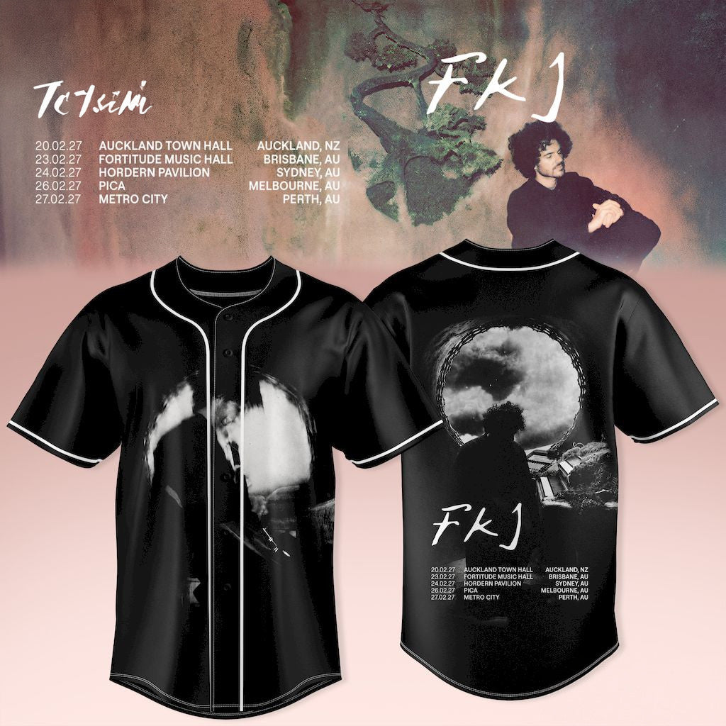FKJ AUNZ Tour 2027 Baseball Jersey FKJ Concert Merch Gift Ideas For Music Lovers - Loomnari