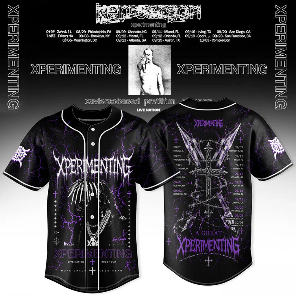 Ken Carson Xperimenting Black Baseball Jersey Ken Carson Tour Merch 2026 Gift For Rapper Fans - Loomnari