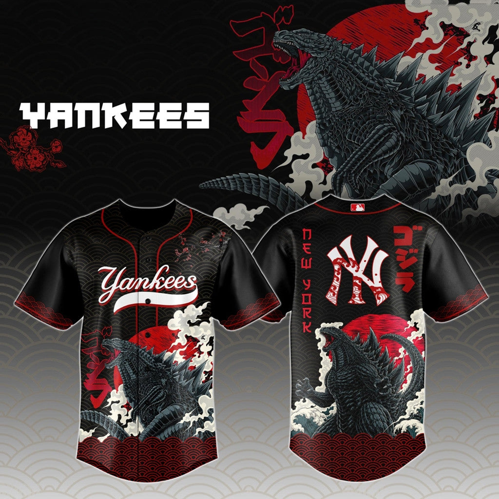 New York Yankees X King Of The Monsters Baseball Jersey NY Yankees Merch Present For Brothers - Loomnari