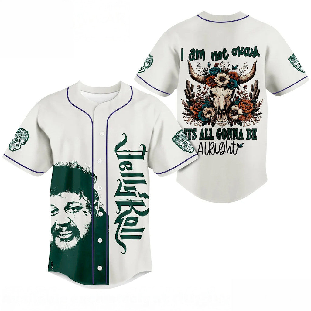 Jelly Roll I'm Not Okay But It's All Gonna Be Alright Jersey 2026 Jelly Roll Merch Fan Gifts - Loomnari