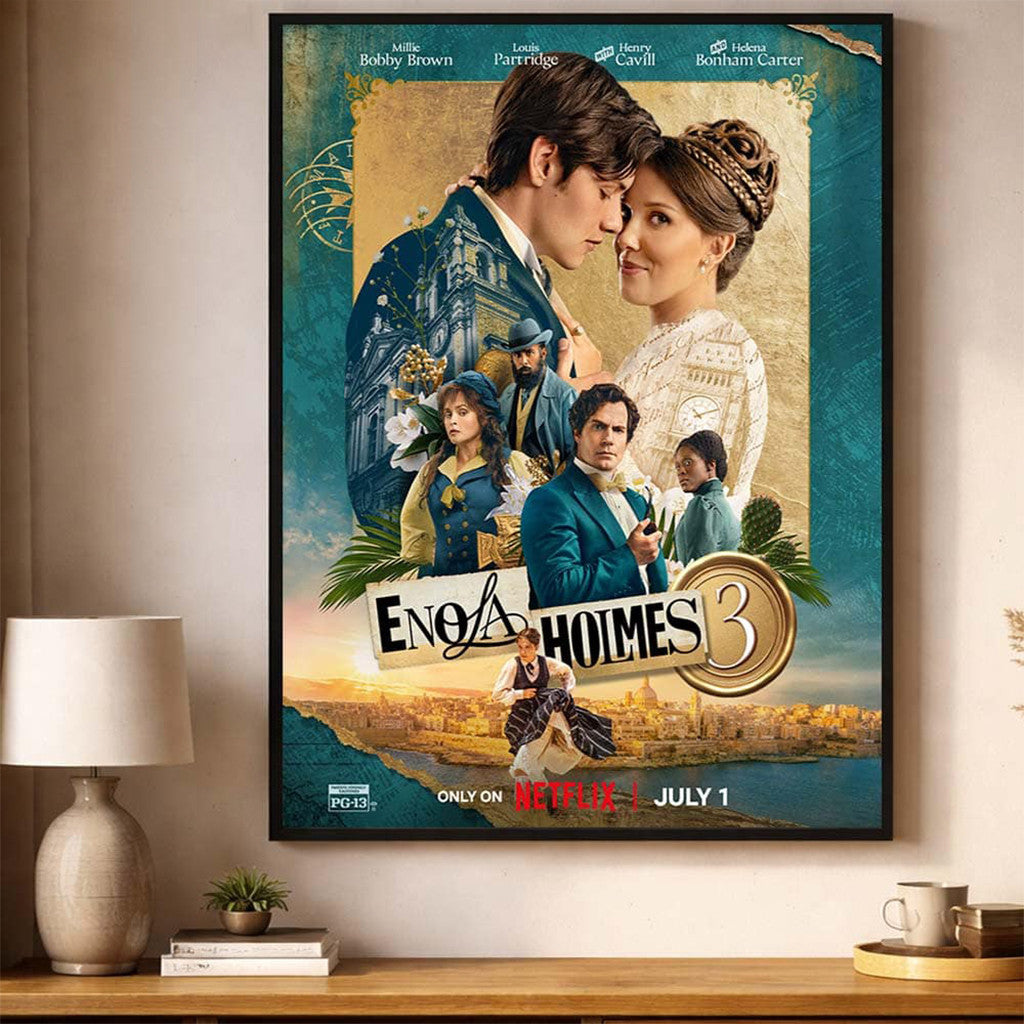 Enola Holmes 3 Merch Starring Millie Bobby Brown July 1 2026 Vintage Poster Gifts For Decor Home - Loomnari