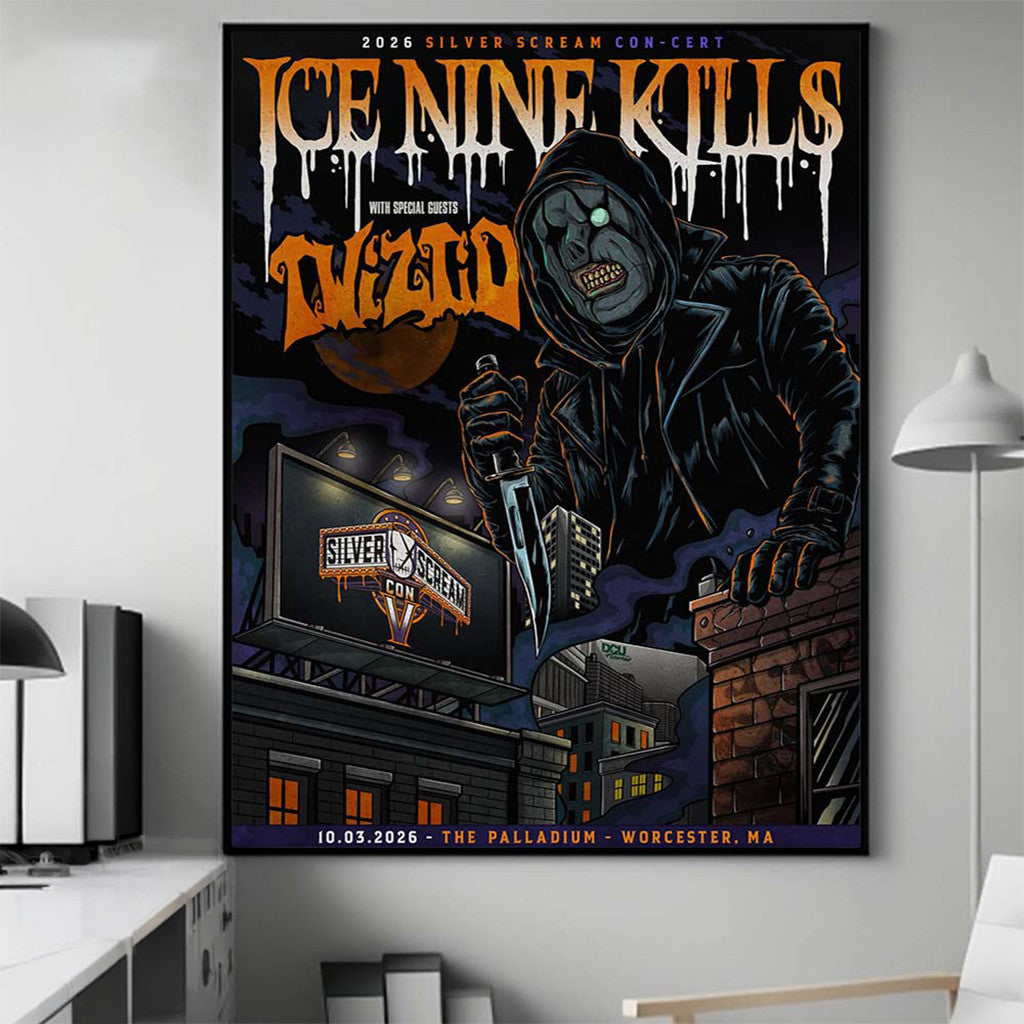 Ice Nine Kills Merch Silver Scream Con 2026 Worcester MA Event Poster Birthday Gifts For Him - Loomnari