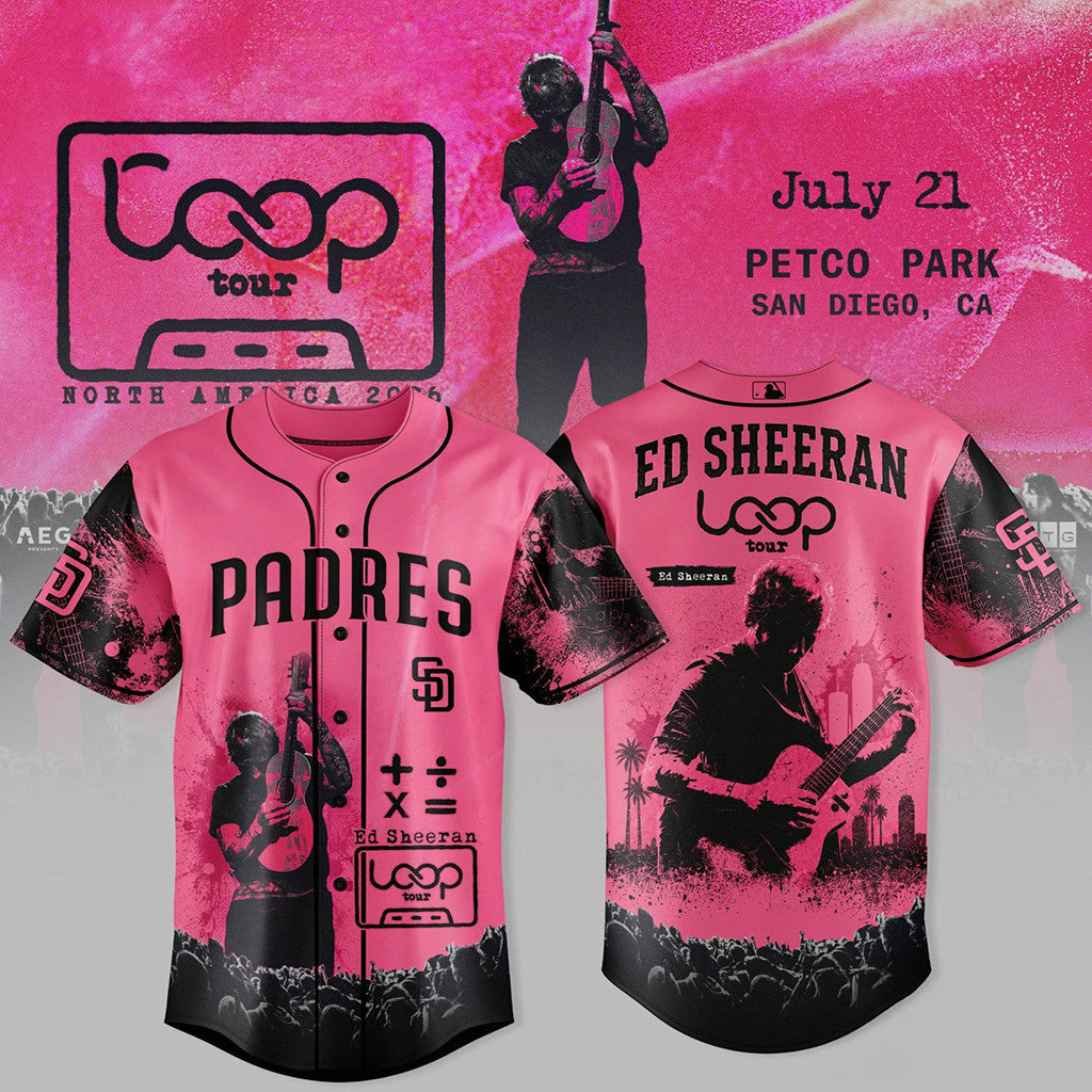 Ed Sheeran Loop Tour X San Diego Padres Baseball Jersey Ed Sheeran Tour Merch 2026 Fan Gifts - Loomnari
