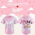 Los Angeles Dodgers X Hello Kitty Theme Nights Baseball Jersey Dodgers Merch Cute Gift Ideas - Loomnari