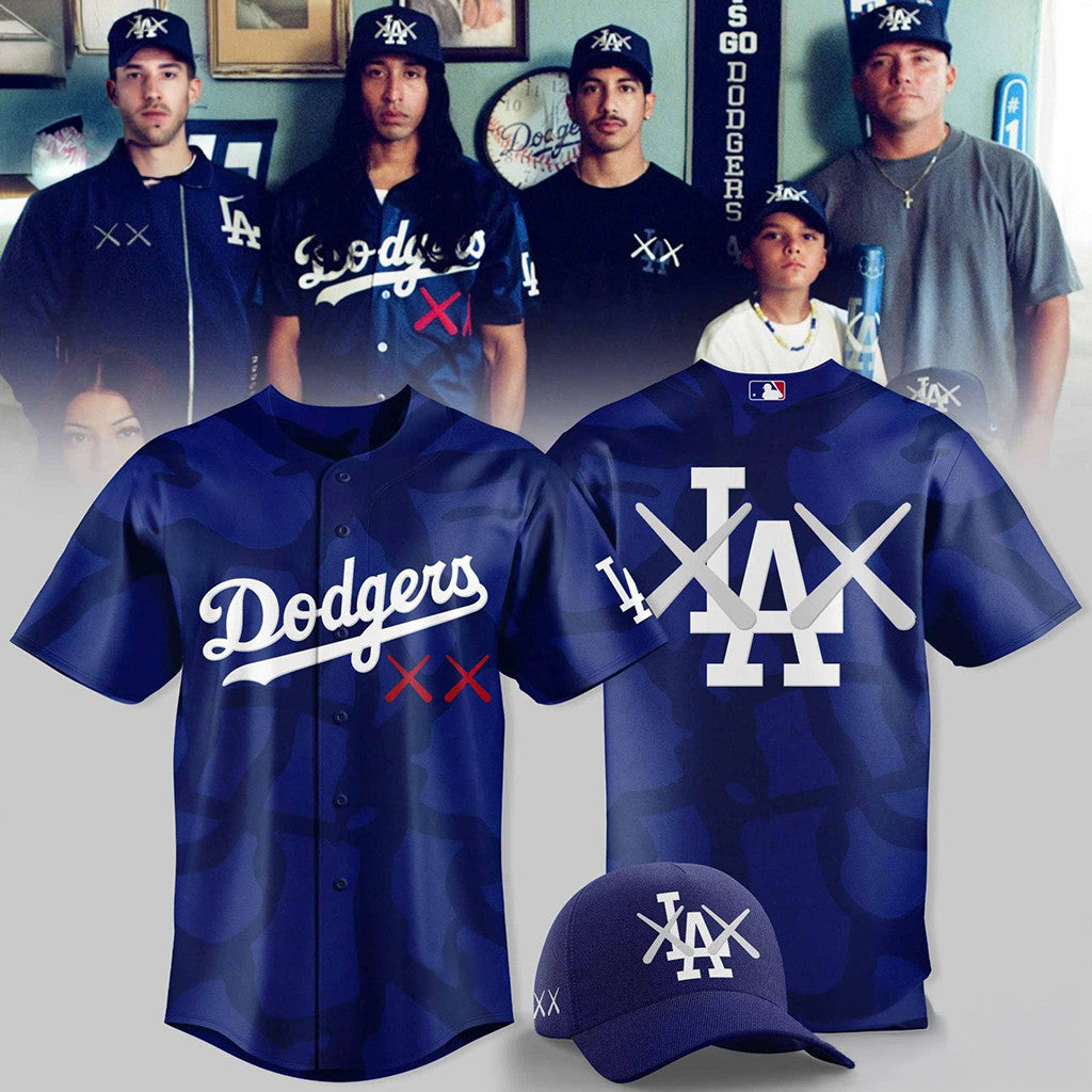 Los Angeles Dodgers X KAWS Blackout Baseball Jersey 2026 LA Dodgers Merch Gift For Fans - Loomnari