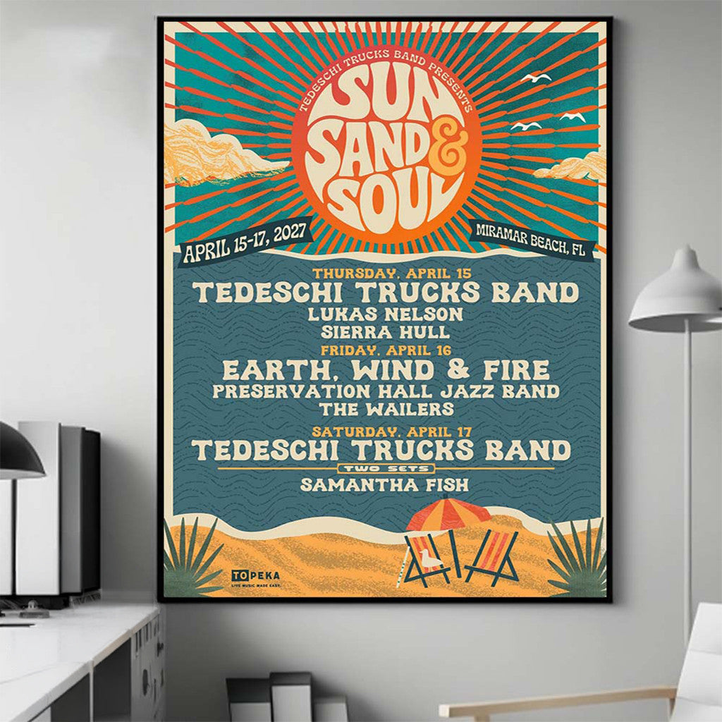 Tedeschi Trucks Band Sun Sand And Soul Poster Tedeschi Trucks Band Merch Gift For Music Fans - Loomnari