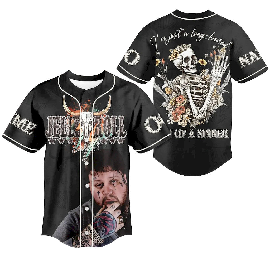 Personalized Jelly Roll I'm Just A Long-Haired Son Of A Sinner Jersey 2026 Jelly Roll Merch - Loomnari